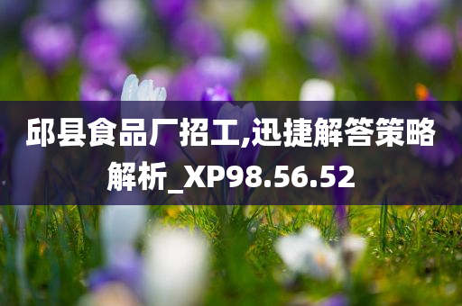 邱县食品厂招工,迅捷解答策略解析_XP98.56.52