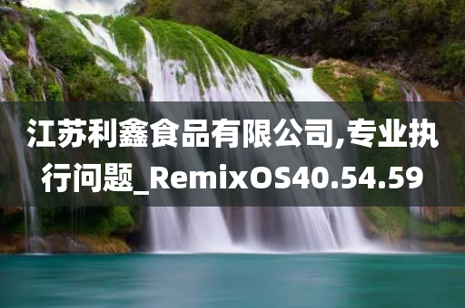 江苏利鑫食品有限公司,专业执行问题_RemixOS40.54.59