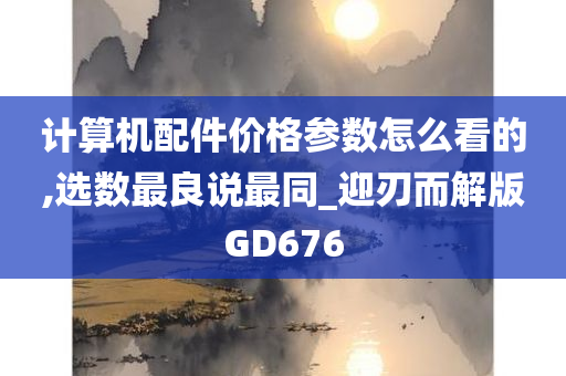 计算机配件价格参数怎么看的,选数最良说最同_迎刃而解版GD676