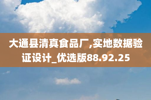 大通县清真食品厂,实地数据验证设计_优选版88.92.25