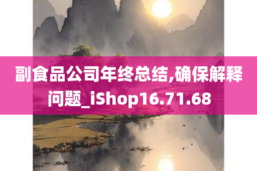 副食品公司年终总结,确保解释问题_iShop16.71.68