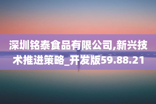 深圳铭泰食品有限公司,新兴技术推进策略_开发版59.88.21