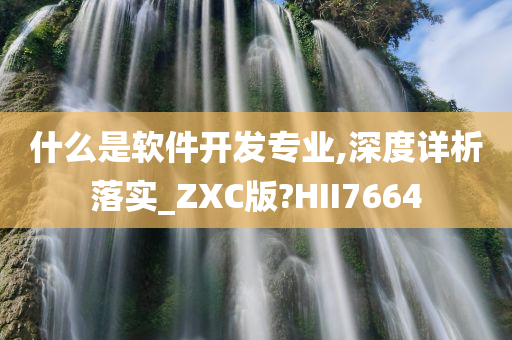 什么是软件开发专业,深度详析落实_ZXC版?HII7664