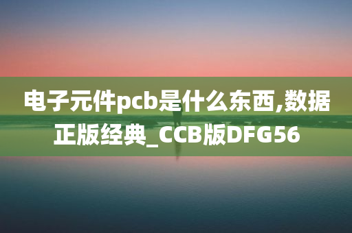 电子元件pcb是什么东西,数据正版经典_CCB版DFG56