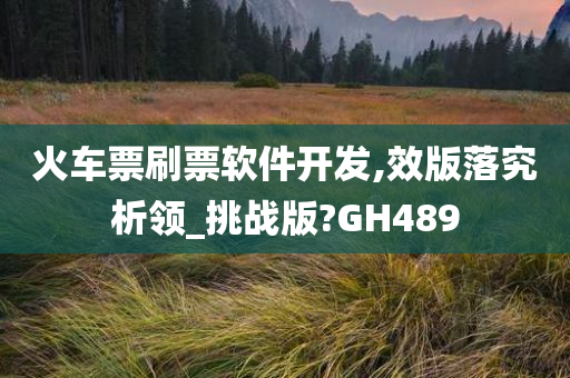 火车票刷票软件开发,效版落究析领_挑战版?GH489