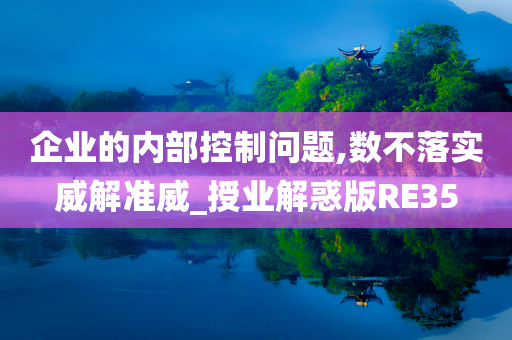 企业的内部控制问题,数不落实威解准威_授业解惑版RE35