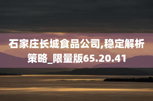 石家庄长城食品公司,稳定解析策略_限量版65.20.41