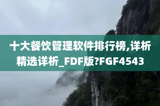 十大餐饮管理软件排行榜,详析精选详析_FDF版?FGF4543