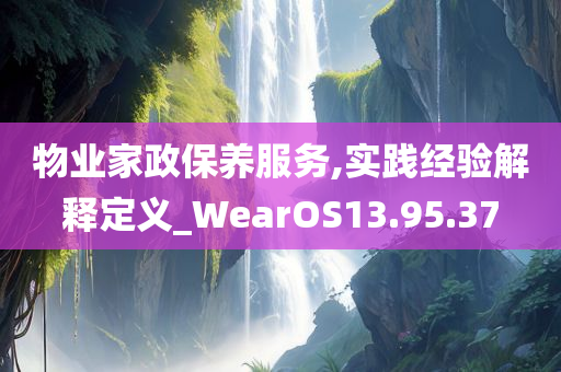 物业家政保养服务,实践经验解释定义_WearOS13.95.37