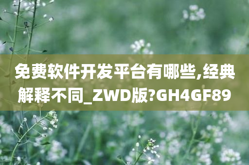 免费软件开发平台有哪些,经典解释不同_ZWD版?GH4GF89