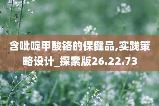 含吡啶甲酸铬的保健品,实践策略设计_探索版26.22.73