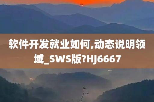 软件开发就业如何,动态说明领域_SWS版?HJ6667