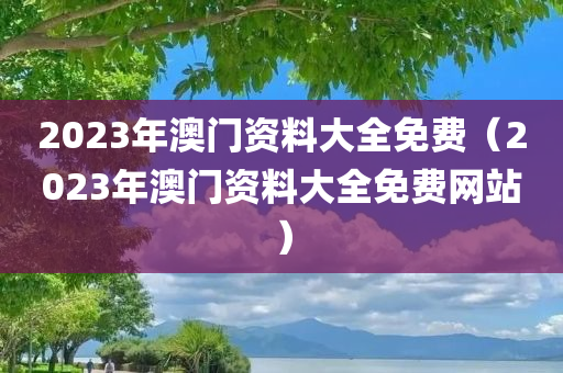 2023年澳门资料大全免费（2023年澳门资料大全免费网站）