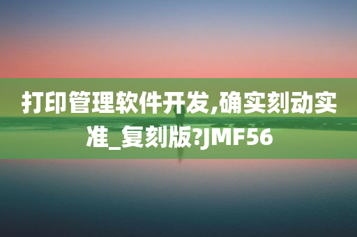 打印管理软件开发,确实刻动实准_复刻版?JMF56