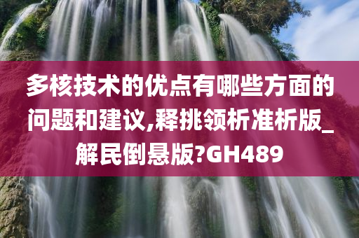 多核技术的优点有哪些方面的问题和建议,释挑领析准析版_解民倒悬版?GH489