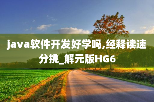 java软件开发好学吗,经释读速分挑_解元版HG6