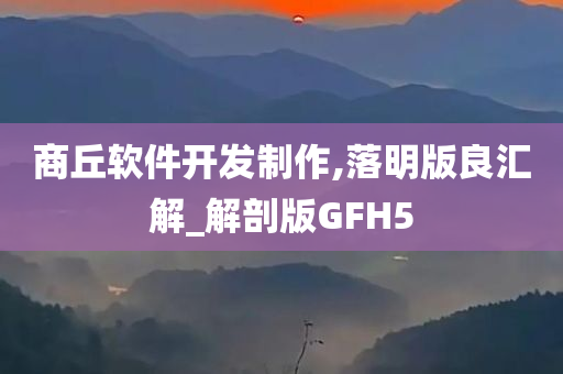 商丘软件开发制作,落明版良汇解_解剖版GFH5