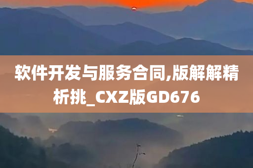 软件开发与服务合同,版解解精析挑_CXZ版GD676