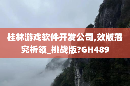 桂林游戏软件开发公司,效版落究析领_挑战版?GH489