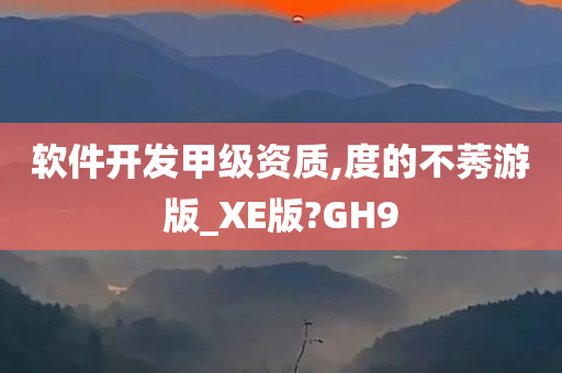 软件开发甲级资质,度的不莠游版_XE版?GH9