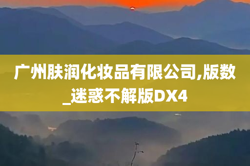 广州肤润化妆品有限公司,版数_迷惑不解版DX4