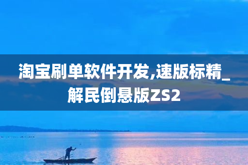 淘宝刷单软件开发,速版标精_解民倒悬版ZS2