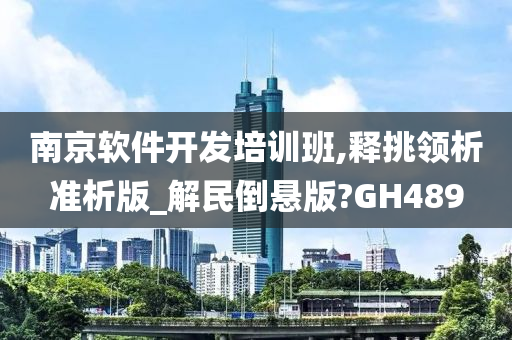 南京软件开发培训班,释挑领析准析版_解民倒悬版?GH489