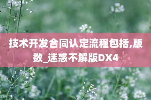 技术开发合同认定流程包括,版数_迷惑不解版DX4