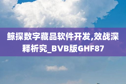 鲸探数字藏品软件开发,效战深释析究_BVB版GHF87