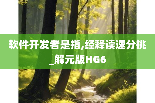 软件开发者是指,经释读速分挑_解元版HG6