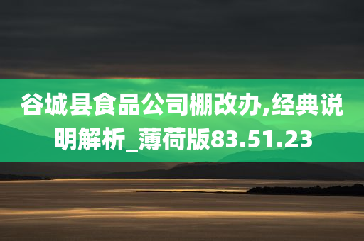 谷城县食品公司棚改办,经典说明解析_薄荷版83.51.23