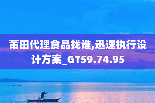 莆田代理食品找谁,迅速执行设计方案_GT59.74.95