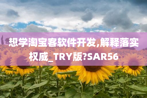 想学淘宝客软件开发,解释落实权威_TRY版?SAR56