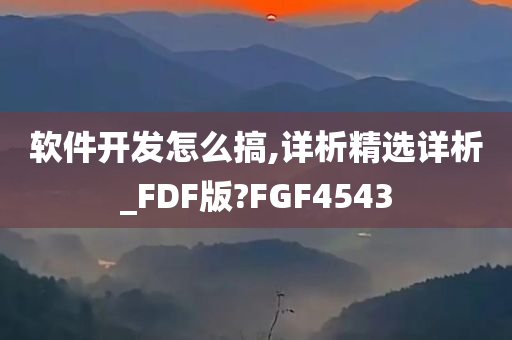 软件开发怎么搞,详析精选详析_FDF版?FGF4543