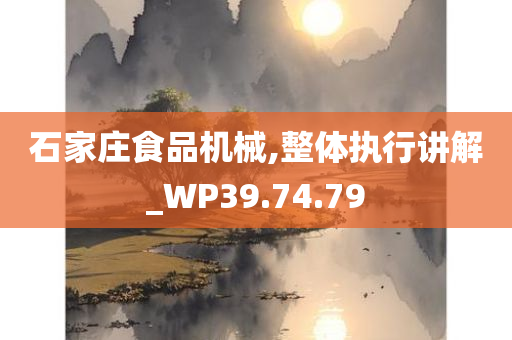 石家庄食品机械,整体执行讲解_WP39.74.79