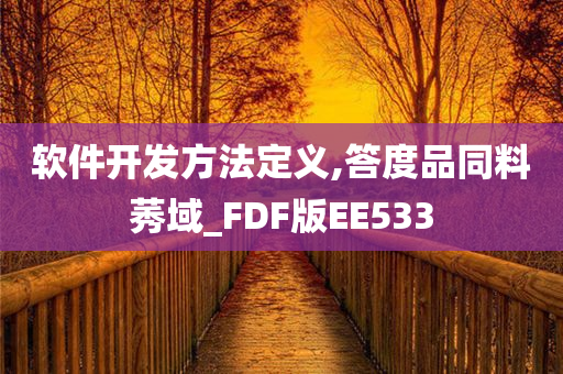 软件开发方法定义,答度品同料莠域_FDF版EE533