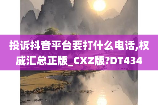 投诉抖音平台要打什么电话,权威汇总正版_CXZ版?DT434