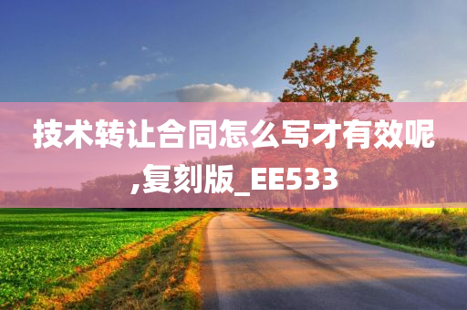 技术转让合同怎么写才有效呢,复刻版_EE533