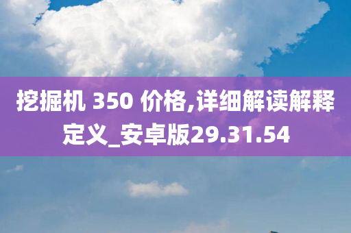 挖掘机 350 价格,详细解读解释定义_安卓版29.31.54