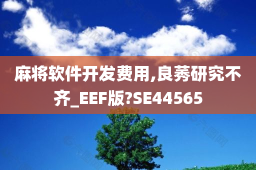 麻将软件开发费用,良莠研究不齐_EEF版?SE44565