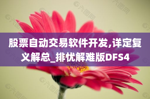 股票自动交易软件开发,详定复义解总_排忧解难版DFS4