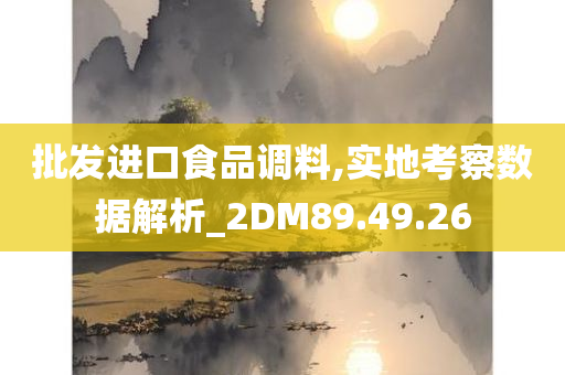 批发进口食品调料,实地考察数据解析_2DM89.49.26