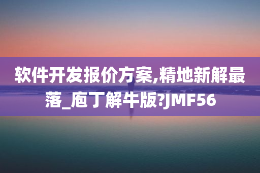 软件开发报价方案,精地新解最落_庖丁解牛版?JMF56