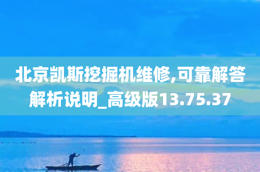 北京凯斯挖掘机维修,可靠解答解析说明_高级版13.75.37