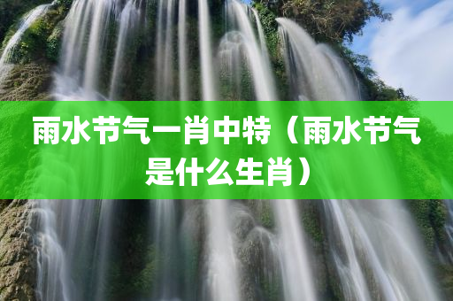 雨水节气一肖中特（雨水节气是什么生肖）