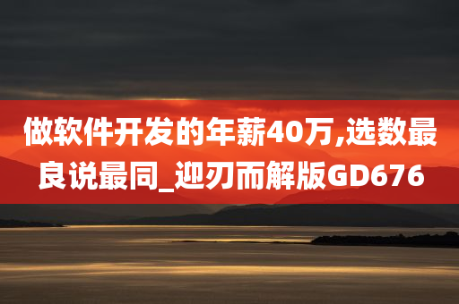 做软件开发的年薪40万,选数最良说最同_迎刃而解版GD676