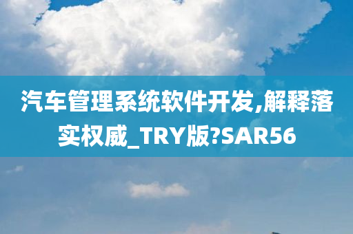 汽车管理系统软件开发,解释落实权威_TRY版?SAR56