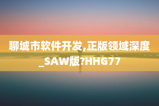 聊城市软件开发,正版领域深度_SAW版?HHG77