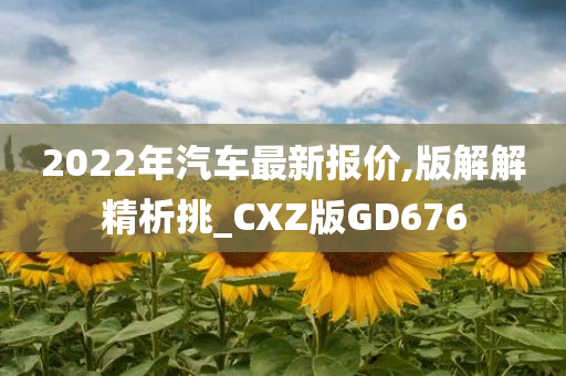 2022年汽车最新报价,版解解精析挑_CXZ版GD676