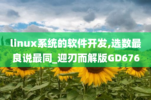 linux系统的软件开发,选数最良说最同_迎刃而解版GD676